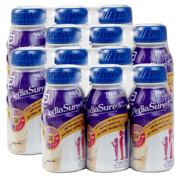 Combo 4 Thực phẩm dinh dưỡng y học cho trẻ 1-10 tuổi: Pediasure dạng lỏng hương vani 237ml (Lốc 6 chai)