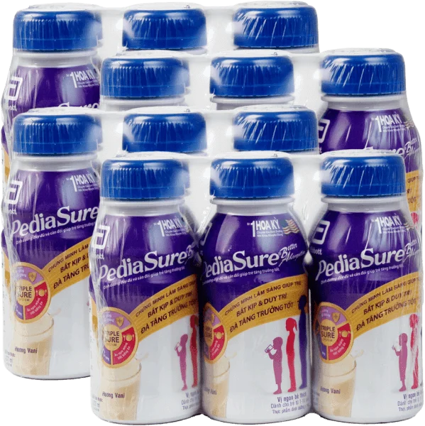 Combo 4 Thực phẩm dinh dưỡng y học cho trẻ 1-10 tuổi: Pediasure dạng lỏng hương vani 237ml (Lốc 6 chai)