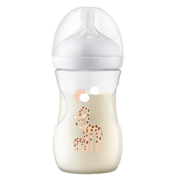 Bình sữa Philips Avent mô phỏng tự nhiên họa tiết Hươu cao cổ 260ml (SCY903/66, 1M+)