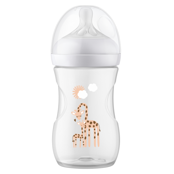 Bình sữa Philips Avent mô phỏng tự nhiên họa tiết Hươu cao cổ 260ml (SCY903/66, 1M+)