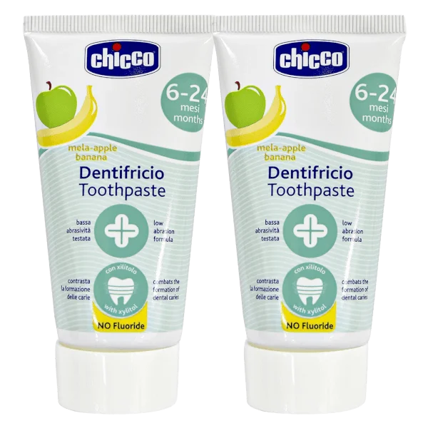 Combo 2 Kem đánh răng hương Chuối - Táo 6M Chicco