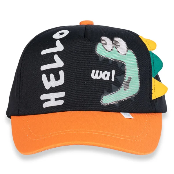 Nón bé trai lớn lưỡi trai Animo A2404_MN013 (54cm, Đen-Cam)