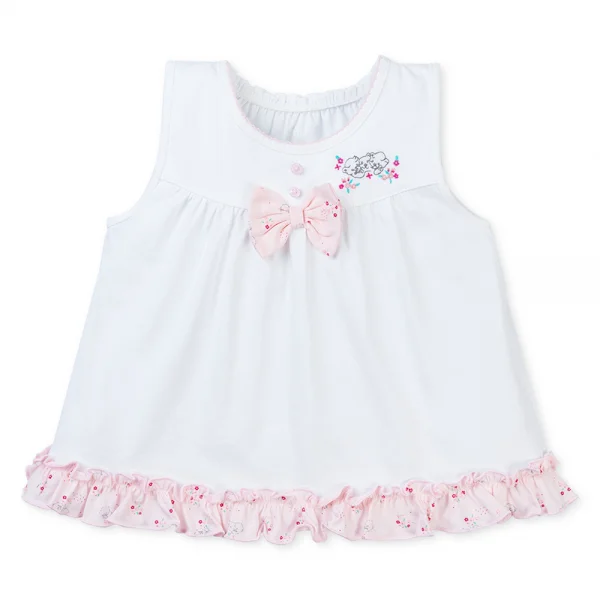 Bộ bé gái ngắn BST Gấu và hoa Animo BH0424001(6M-6Y,Trắng)