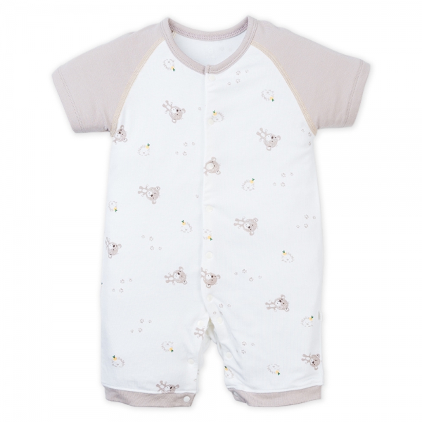 Set 2 Bodysuit kháng khuẩn đùi Gấu nhỏ Animo VD1023008 (0-12M,Trắng)