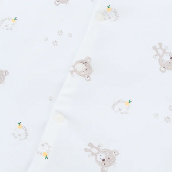 Set 2 Bodysuit kháng khuẩn đùi Gấu nhỏ Animo VD1023008 (0-12M,Trắng)