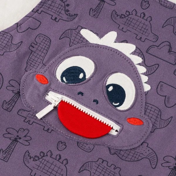 Bộ yếm bé trai ngắn Dino Animo HN0524001 (9M-4Y,Kem phối tím)