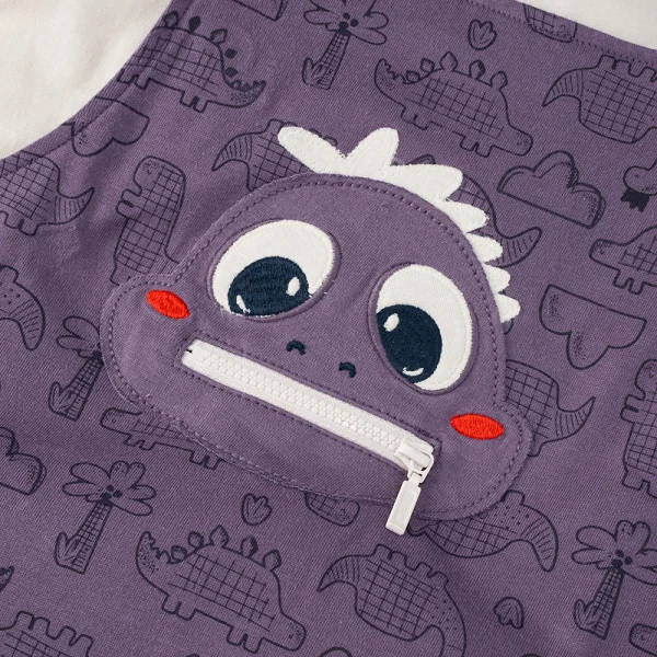 Bộ yếm bé trai ngắn Dino Animo HN0524001 (9M-4Y,Kem phối tím)