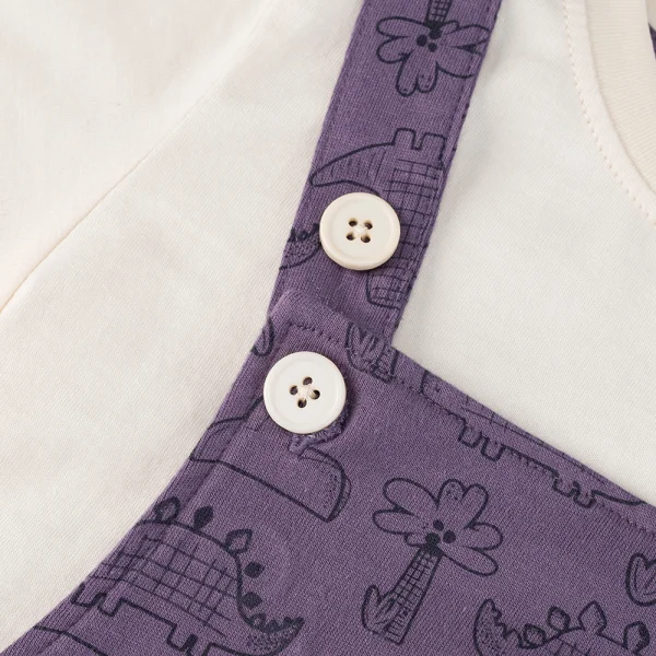 Bộ yếm bé trai ngắn Dino Animo HN0524001 (9M-4Y,Kem phối tím)