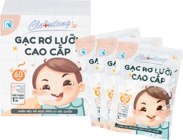 Gạc rơ lưỡi cao cấp CleAntong (PE, 60 cái/hộp)