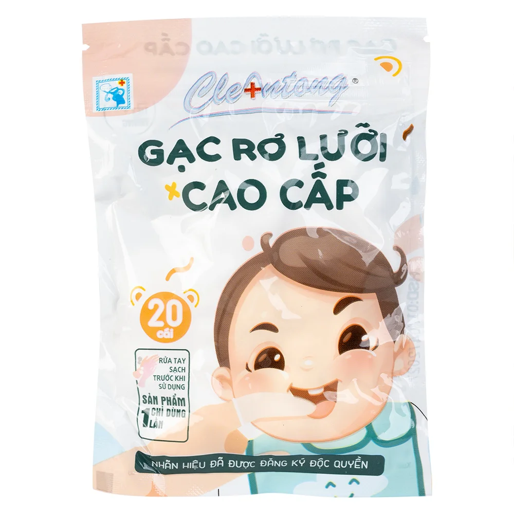 Gạc rơ lưỡi cao cấp CleAntong (PE, 20 cái/túi)
