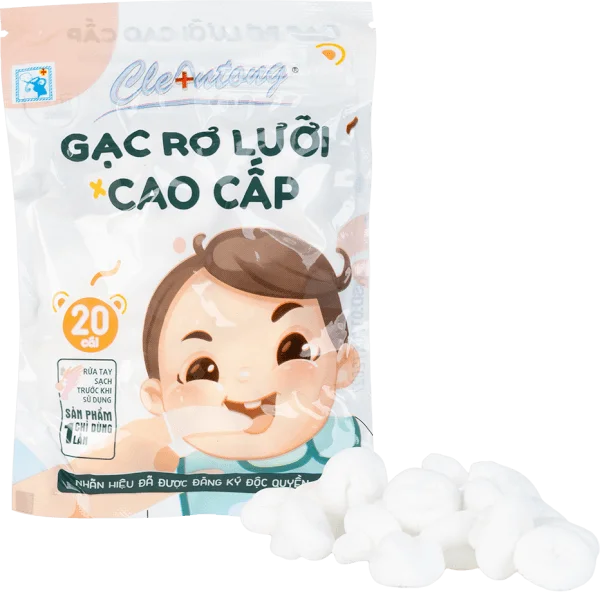 Gạc rơ lưỡi cao cấp CleAntong (PE, 20 cái/túi)