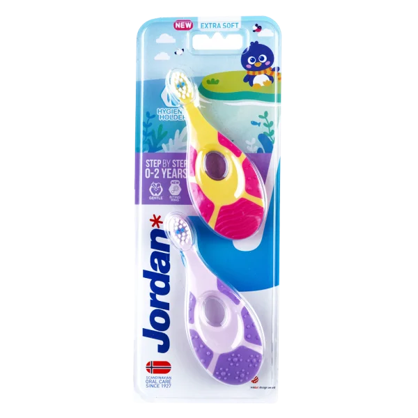 Bộ 2 bàn chải đánh răng trẻ em Jordan Step 1 (0-2 tuổi)