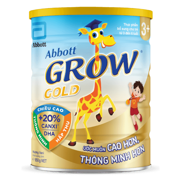 Sữa Abbott Grow 3+ 850g (3-6 tuổi) (tên cũ: Abbott Grow Gold 3+, giao bao bì ngẫu nhiên)