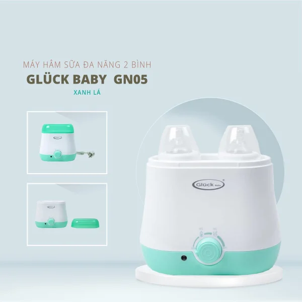 Máy hâm sữa 2 bình Gluck GN05 Xanh da trời (giao màu ngẫu nhiên)