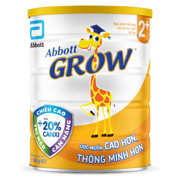 Sữa Abbott Grow 2+ 850g (trên 2 tuổi) (tên cũ: Abbott Grow 4 900g, giao bao bì ngẫu nhiên)