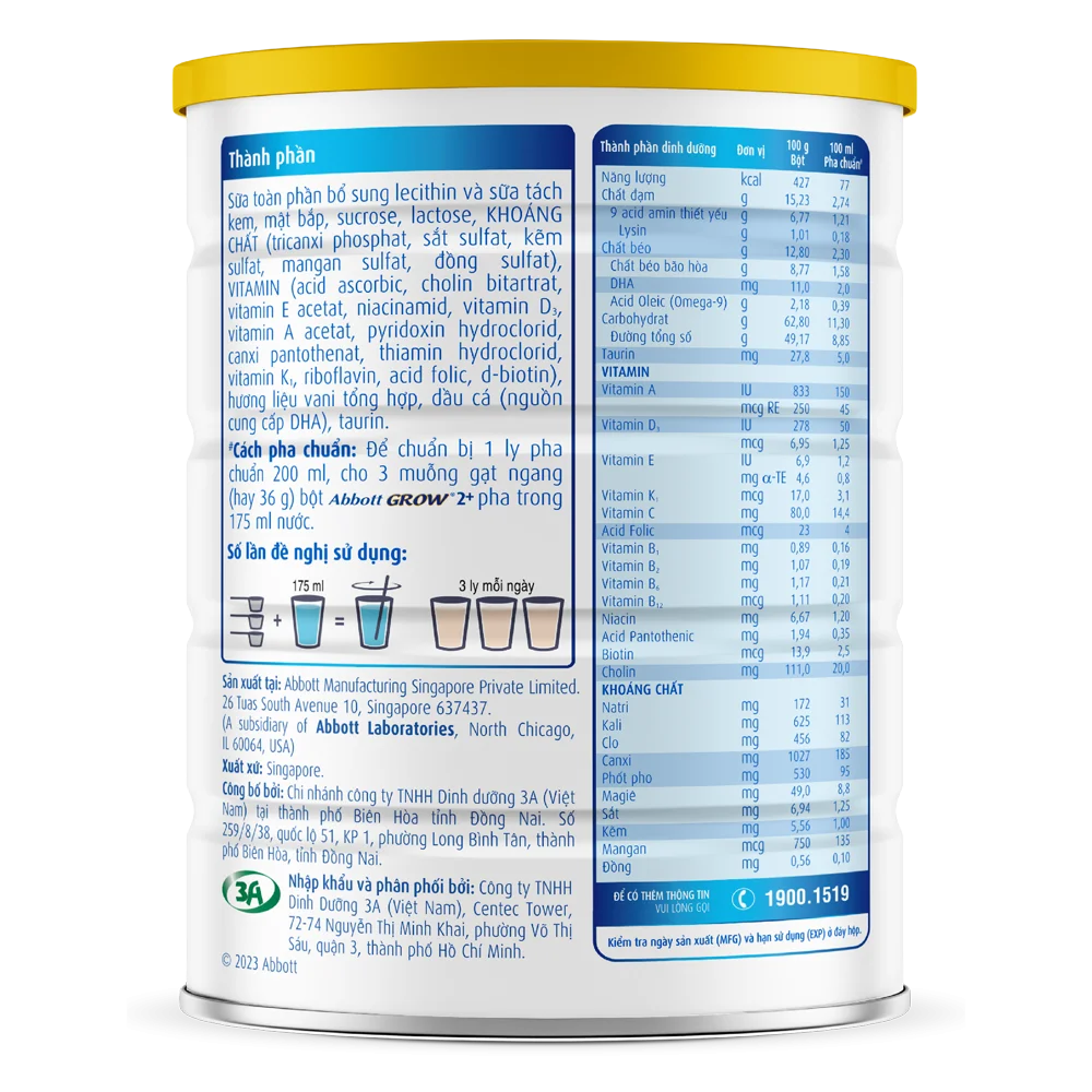 Combo 5 Sữa Abbott Grow 2+ 850g (trên 2 tuổi)