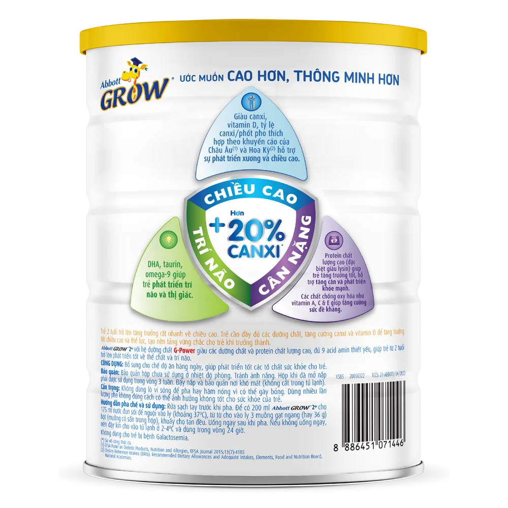 Combo 5 Sữa Abbott Grow 2+ 850g (trên 2 tuổi)