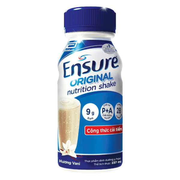 Thùng Thực phẩm dinh dưỡng y học Ensure dạng lỏng hương vani 237ML - Lốc 6 chai - 4 lốc/thùng