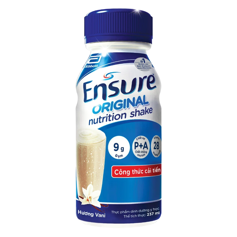 Thực phẩm dinh dưỡng y học Ensure dạng lỏng hương vani 237ML - Lốc 6 chai