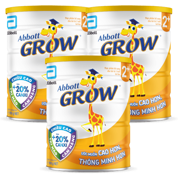 Combo 3 lon Sữa Abbott Grow 2+ 850g (trên 2 tuổi)