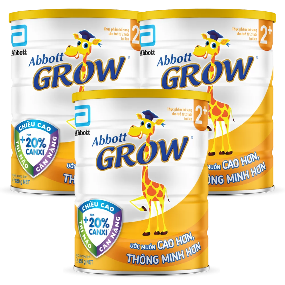 Combo 3 lon Sữa Abbott Grow 2+ 850g (trên 2 tuổi)