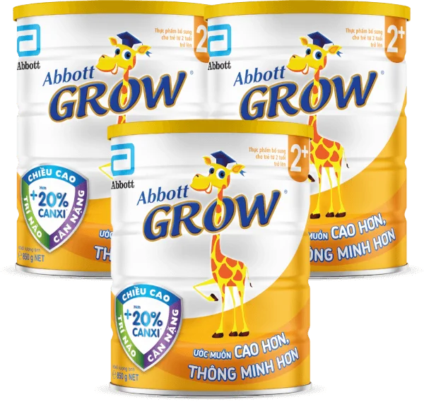 Combo 3 lon Sữa Abbott Grow 2+ 850g (trên 2 tuổi)