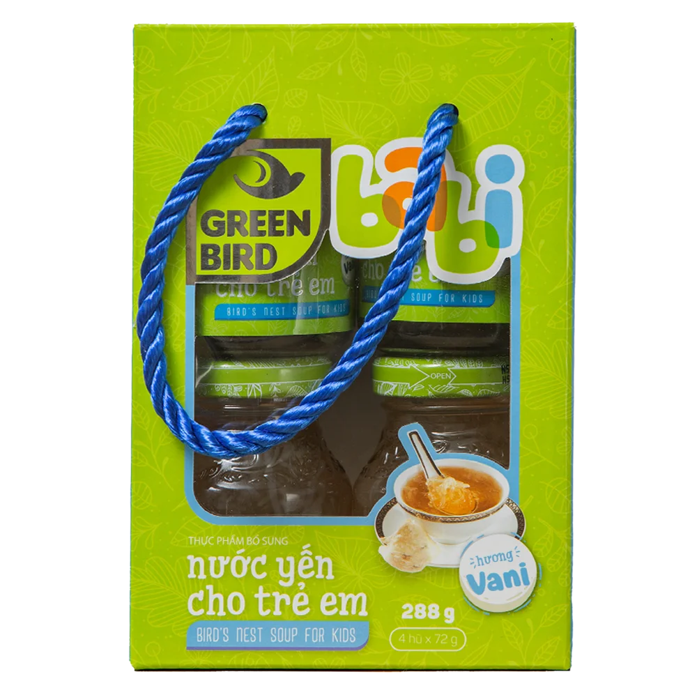 Nước yến sào cho trẻ em Green Babi hương Vani 72g - Lốc 4