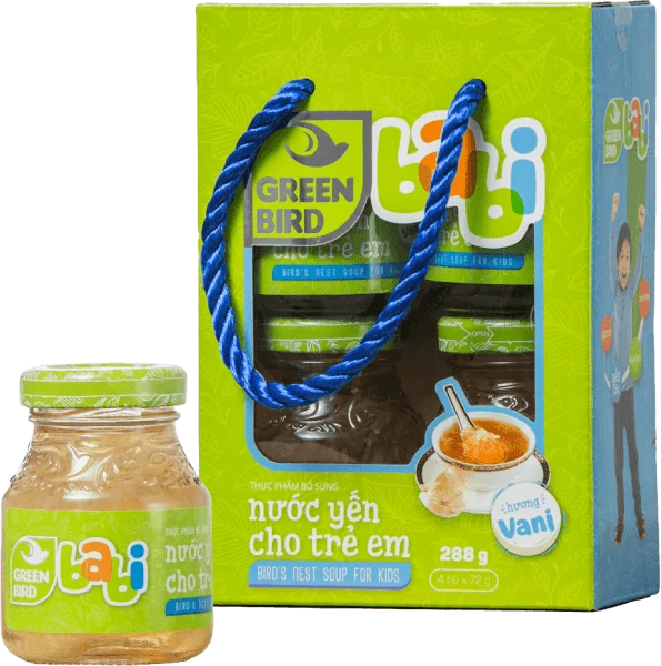 Nước yến sào cho trẻ em Green Babi hương Vani 72g - Lốc 4