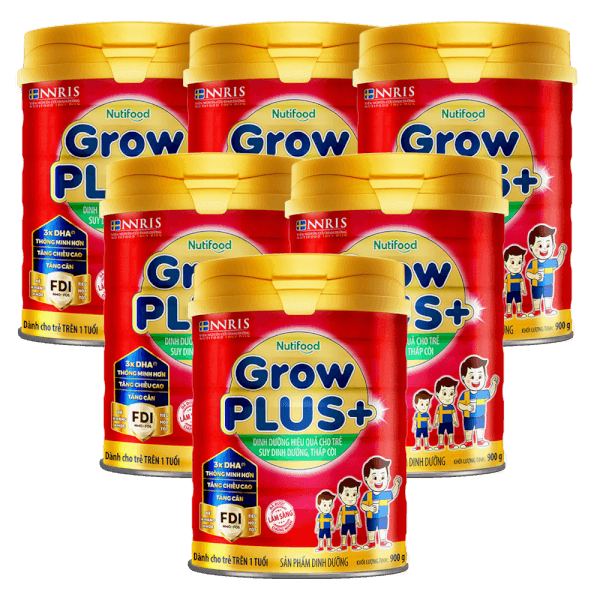 Combo 6 Sữa GrowPLUS+ Đỏ 900g (từ 1 tuổi)