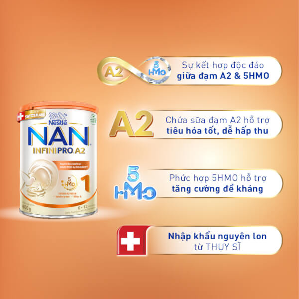 Sữa NAN INFINIPRO A2 800g số 1 (0-1 tuổi)