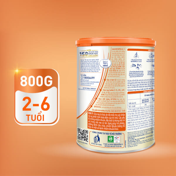 Combo 2 Sữa Nan A2 InfiniPro 800g số 3 (2-6 tuổi)