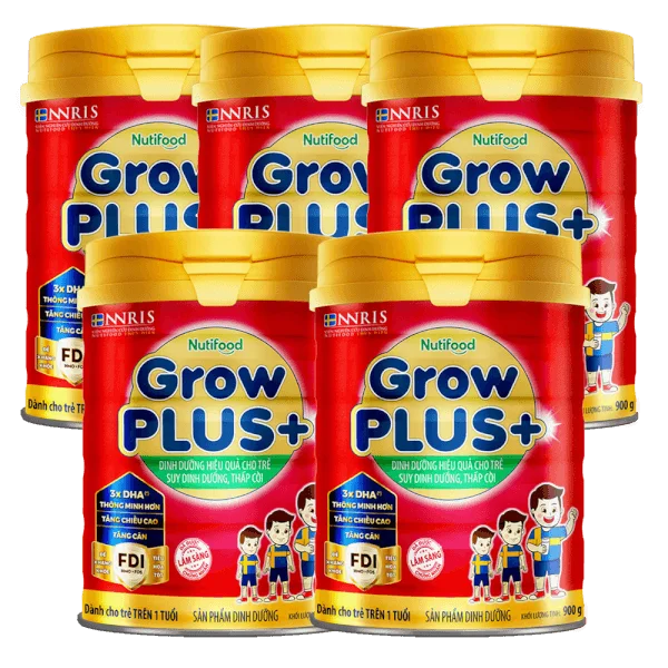 Combo 5 Sữa GrowPLUS Đỏ, 1 tuổi, 900G