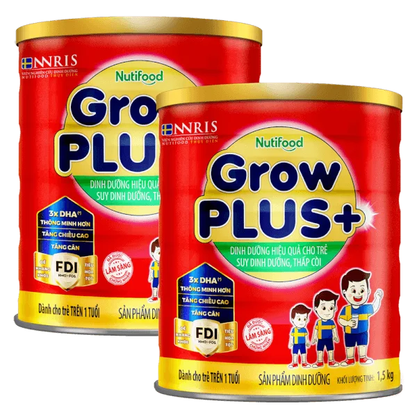 Combo 2 Sữa GrowPlus Đỏ 1,5kg (từ 1 tuổi)
