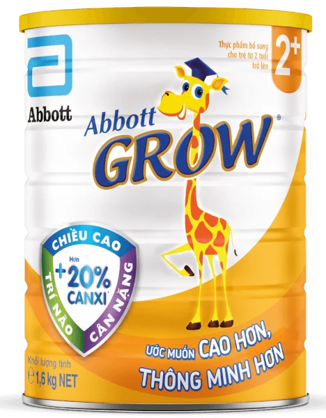 Sữa Abbott Grow 2+ 1,6kg (trên 2 tuổi) (tên cũ: Abbott Grow 4 1,7kg, giao bao bì ngẫu nhiên)