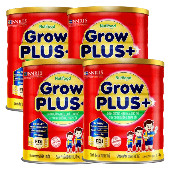 Combo 4 Sữa GrowPlus+ Đỏ 1,5kg (từ 1 tuổi)