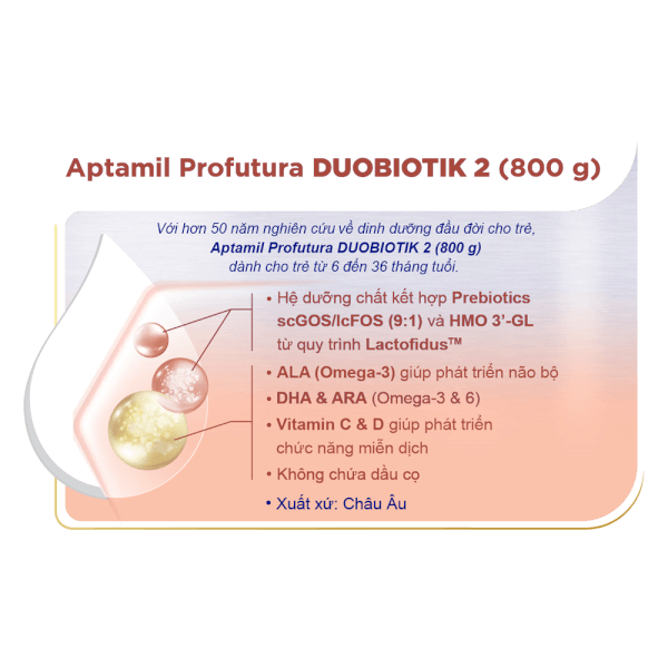 Sữa Aptamil Profutura Duobiotik 2 800g (6-36 tháng)