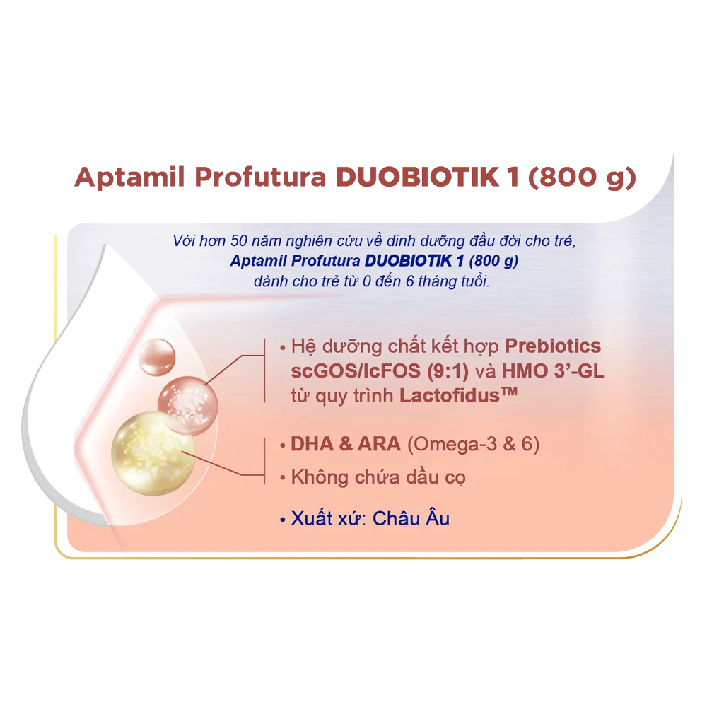 Sữa Aptamil Profutura Duobiotik 1 800g (0-6 tháng)