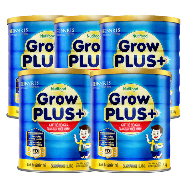 Combo 5 sữa GrowPLUS+ Xanh 1.5kg (từ 1 tuổi)