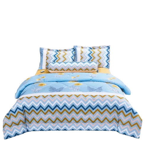 Bộ 5 món drap, áo gối và mền chần Stefani B2201_NH008 (180x200+25cm)