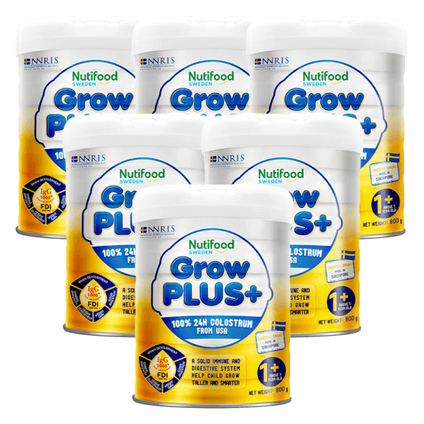 Combo 6 SPDD GrowPLUS+ Sữa Non (Vàng - SI) trên 1 tuổi Lon 800g