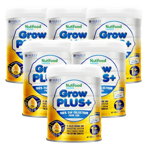 Combo 6 SPDD GrowPLUS+ Sữa Non (Vàng - SI) trên 1 tuổi Lon 800g