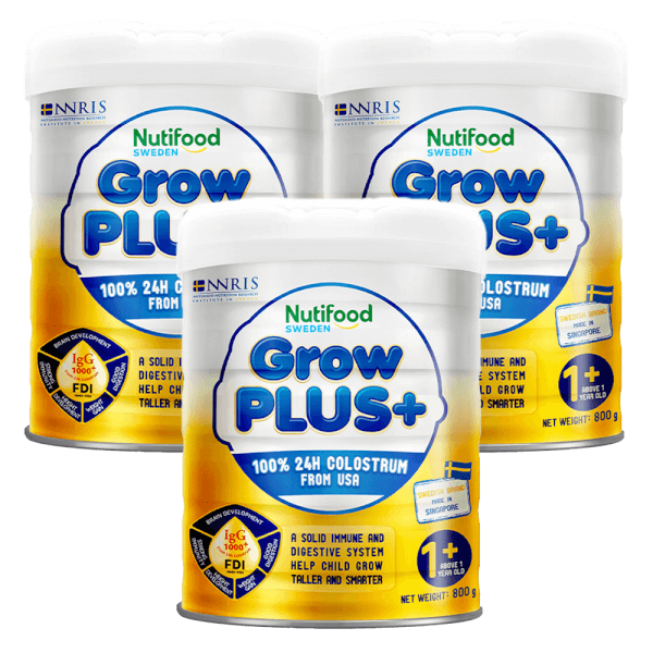 Combo 3 SPDD GrowPLUS+  Sữa Non (Vàng - SI) trên 1 tuổi Lon 800g