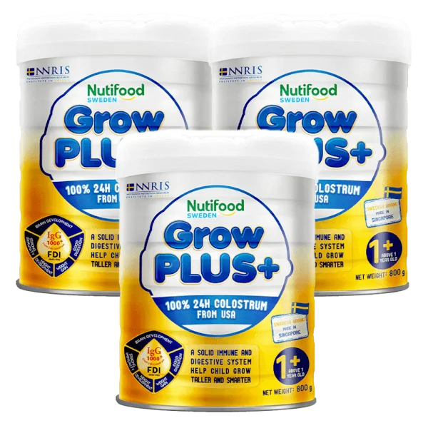Combo 3 SPDD GrowPLUS+  Sữa Non (Vàng - SI) trên 1 tuổi Lon 800g