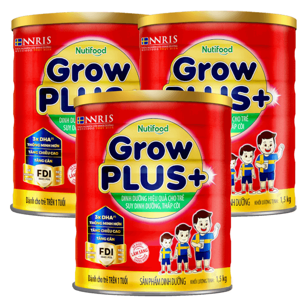 Combo 3 Sữa GrowPlus+ Đỏ 1,5kg (từ 1 tuổi)