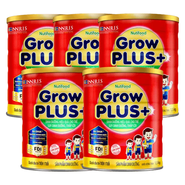 Combo 5 Sữa GrowPlus+ Đỏ 1,5kg (từ 1 tuổi)