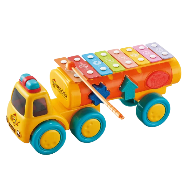 Xe tải vui vẻ âm nhạc thả khối JS062344 C401 (Vàng)