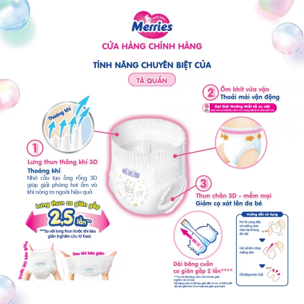 Tã quần Merries nội địa (XXL, 15-28kg, 26 + 2 miếng)