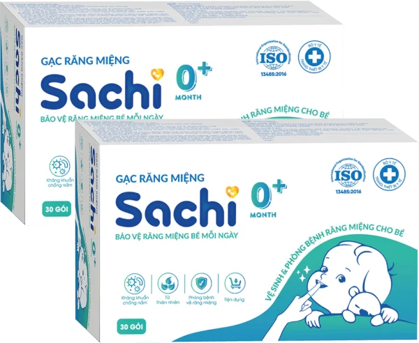 Combo 2 Gạc răng miệng Sachi (30 miếng/ hộp)