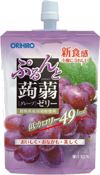 Thạch Orihiro vị nho tím dạng túi đứng 130g