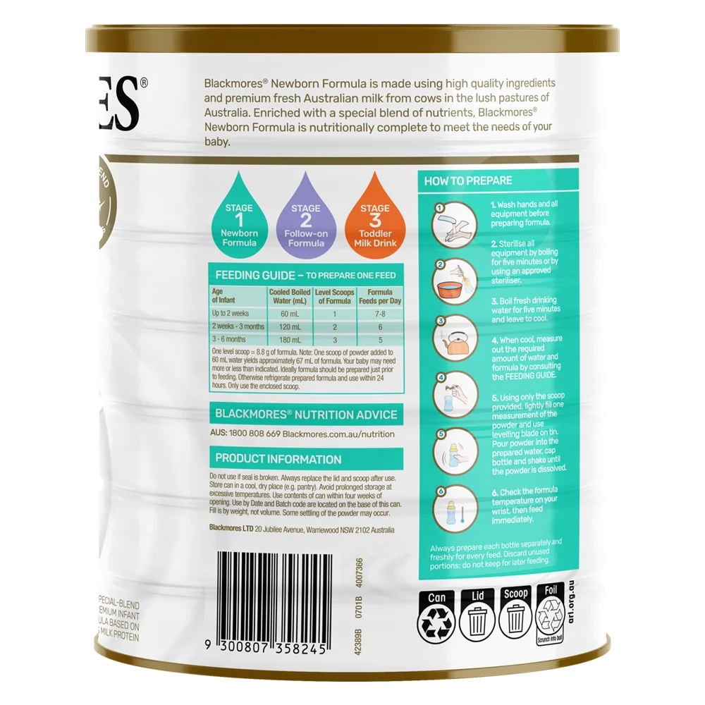 Sữa Blackmores Newborn Formula số 1 900g (0-6 tháng tuổi)